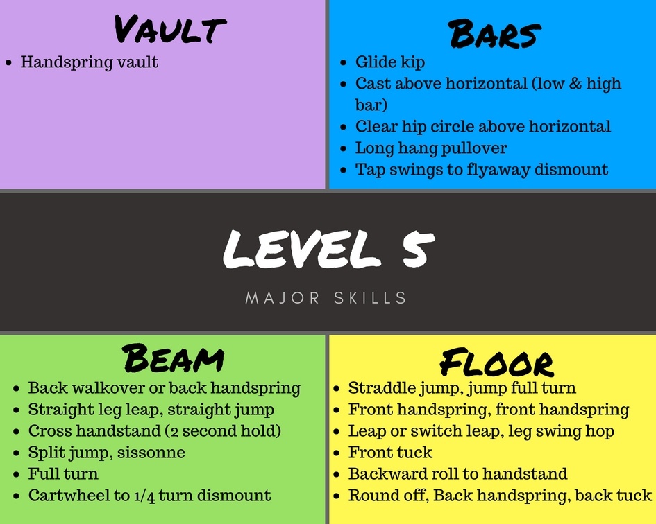Level 6 Gymnastics Requirements